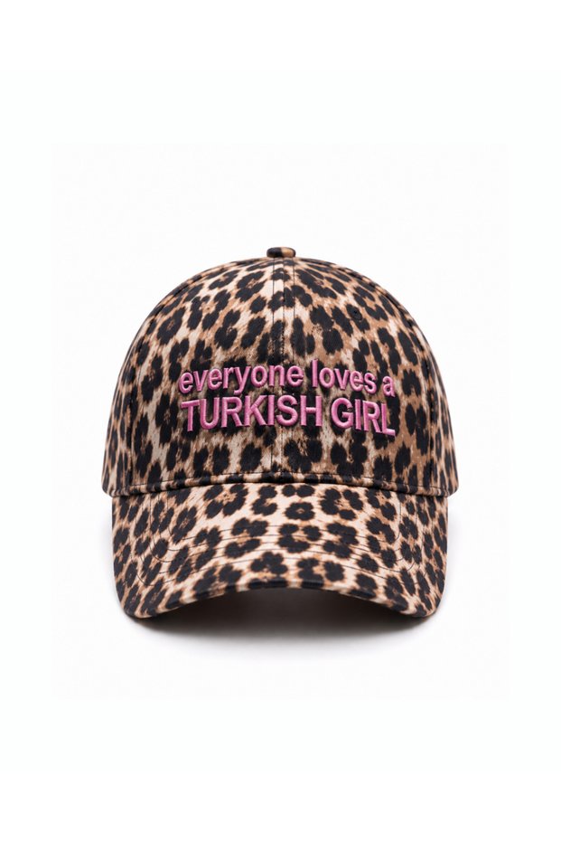 Everyone Loves a Turkish Girl Leopard Pattern Embroidered Hat / Turkish Girl Baseball Cap Kep Şapka