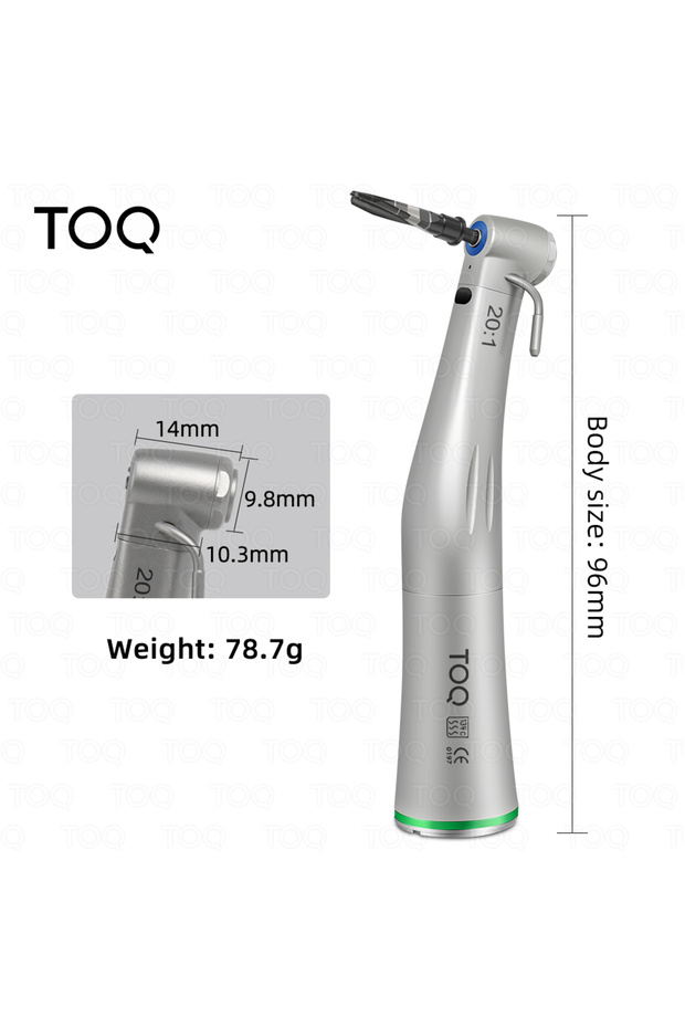 LED Dental LED Fiber Optic 20:1 Implant Contra Angle Push Button Low Speed Handpiece Dentistry Instr