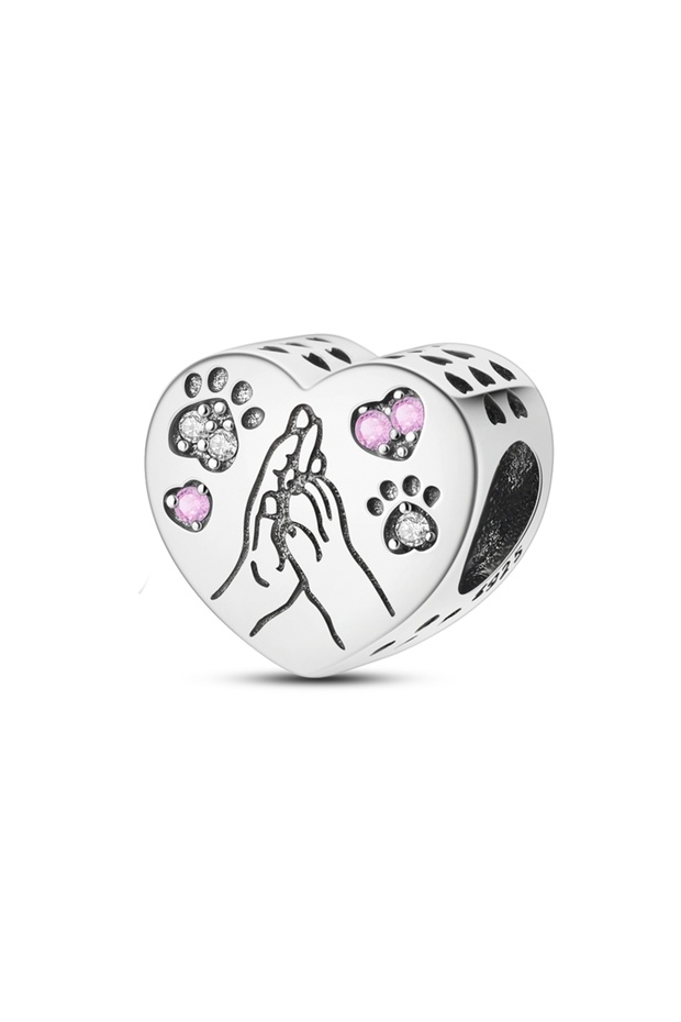 KTC1197 Pink Charms Original 925 Sterling Silver Heart Bow Perfume Bottle Charms Beads Pendants Fit