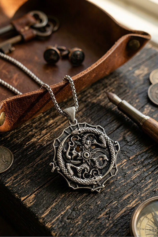 Dragon Handcrafted Stainless Steel Chain Men's Necklace