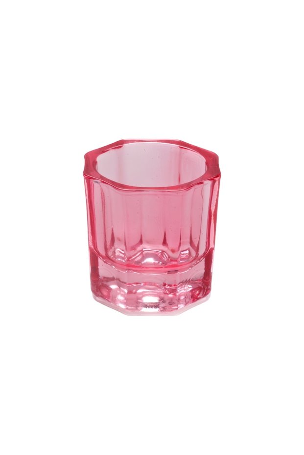1x Red 1PC Dental Glass Mixing Bowls Octagonal Dappen Dishes For Dentist Lab Materials Storage Mixin