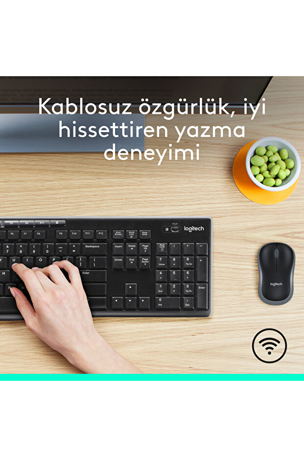 MK270 Kablosuz USB Alıcılı Türkçe Q Klavye Mouse Seti, Siyah 920-004525 - 3