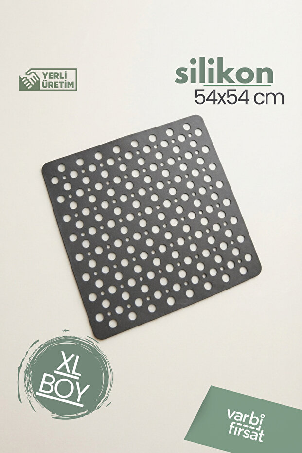 Square Bubble Suction Cup Non-Slip Mat for Bath and Shower 54X54 cm – Large Bathtub Mat