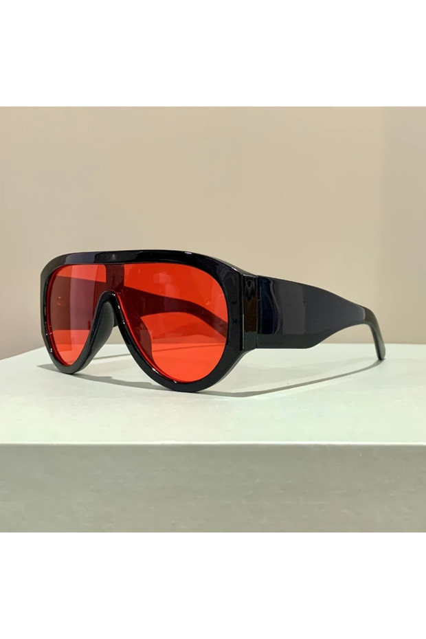 Red New Classic Thick Frame Oversized Sunglasses Women Men Fashion Luxury Big Frame Gradient Sunglas