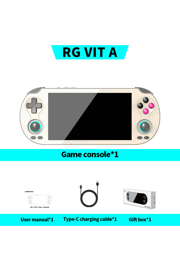 Standard (No Games) RG VITA Gray ANBERNIC RG VITA Pro Handheld Game Console IPS Touchscreen 5000mAh