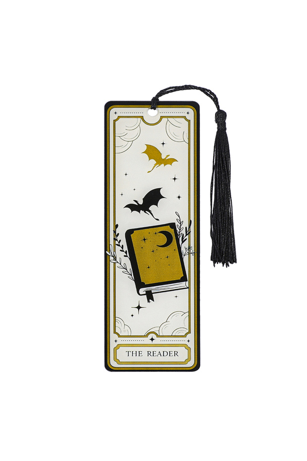 SQ2433 Dragon Knight Story Bookmark, Acrylic Bookmark Reading Supplies, Exquisite Silky Tassels, Per