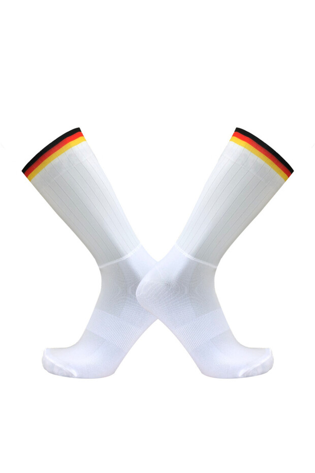 L 39-45 Black yellow stripe Anti Slip Silicone Summer Aero Socks Whiteline Cycling Socks Men Bicycle
