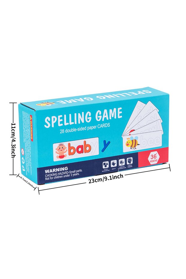 28pcs Cards Montessori Alphabet Spelling Word Wooden Math Toys Kids Educational Teaching English Alp