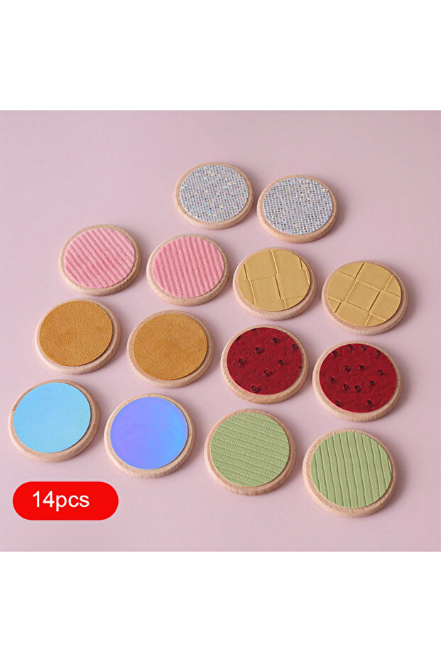 B 14Pcs no bag Children Montessori Sensory Toys Tactile Board Matching Game Tactile Classification C