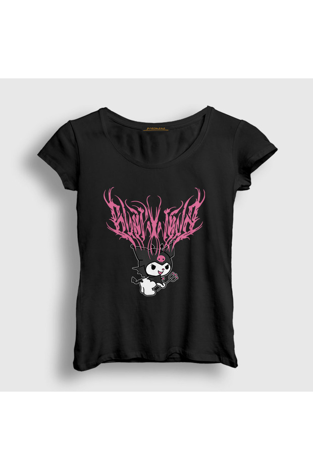 Women's Black Metal Music Kurami Kuromi T-Shirt 567927Tt