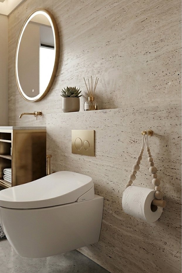 Handmade Wooden Beaded Toilet Roll Holder - Nordic and Bohemian Style