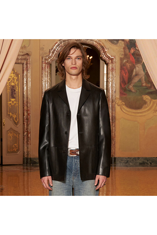 Keinxdesa Black Men's Leather Jacket