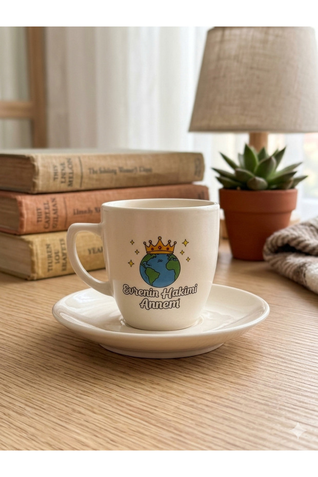 My Mother, the Judge of the Universe, Cream Turkish Coffee Cup - Gift Ceramic Turkish Coffee Cup