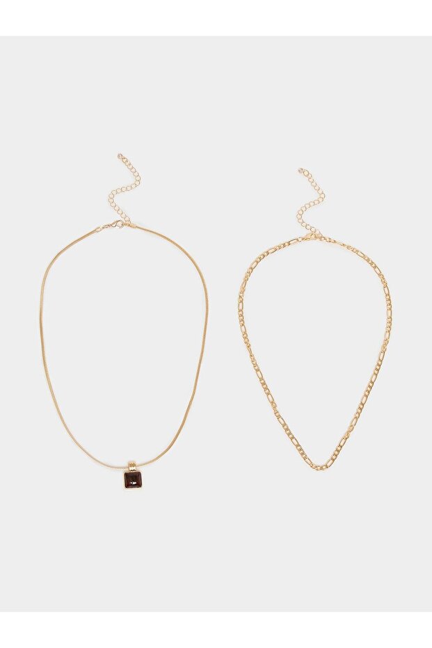 Pack of 2 - Gold Pendant Necklace