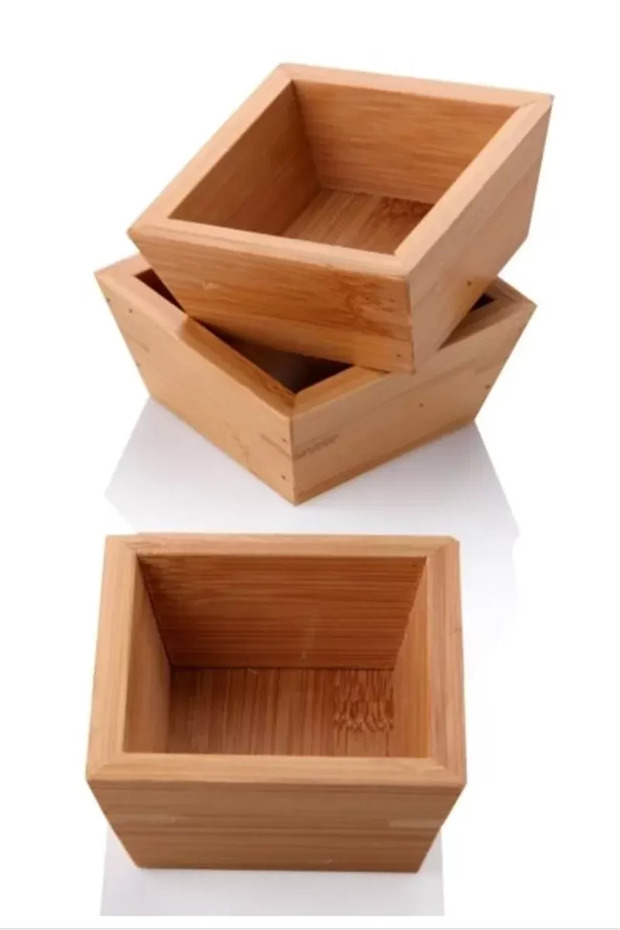 Bamboo Presentation Square Snack Bowl 1 Piece Royaleks-Ps10