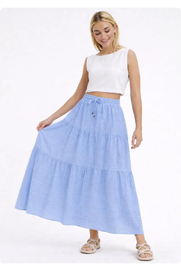 Heaven 2160 muslin long skirt with elastic waist