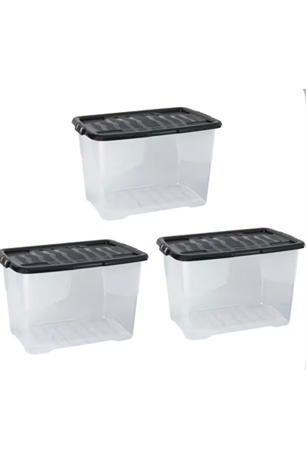 Set of 3 Curved Stackable Storage Boxes