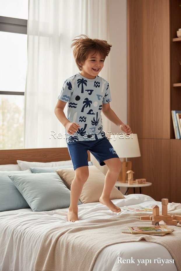 100% Cotton Quality Boys' Combed Cotton Suit Shorts-T-Shirt Children's Suit
