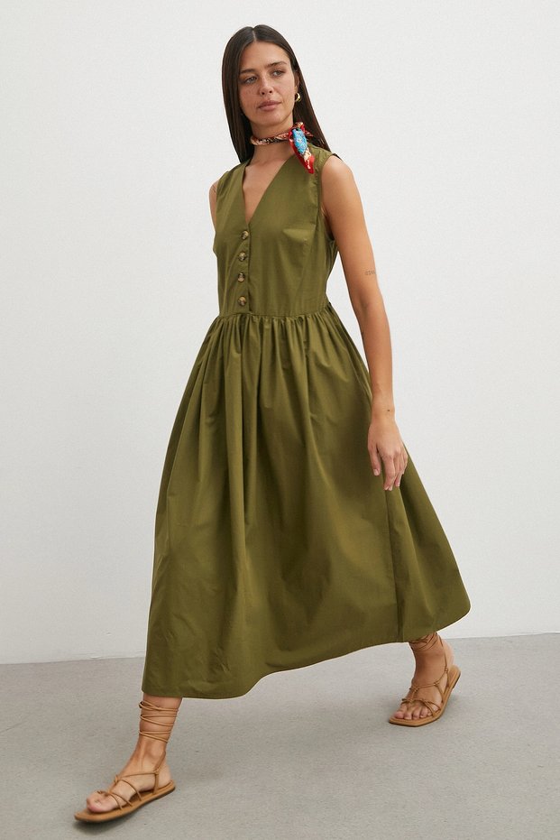 Picnic Chic Buttoned Dress