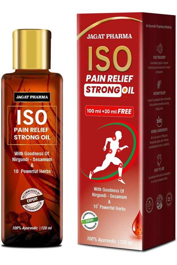 Ayurvedic Iso Pain Relief Strong Oil 120Ml - For Joints Pain, Knee Neck Back Shoulder