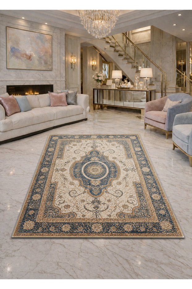 Sdt Traditional Patterned Modern Woven Base Decorative Carpet Sdt954