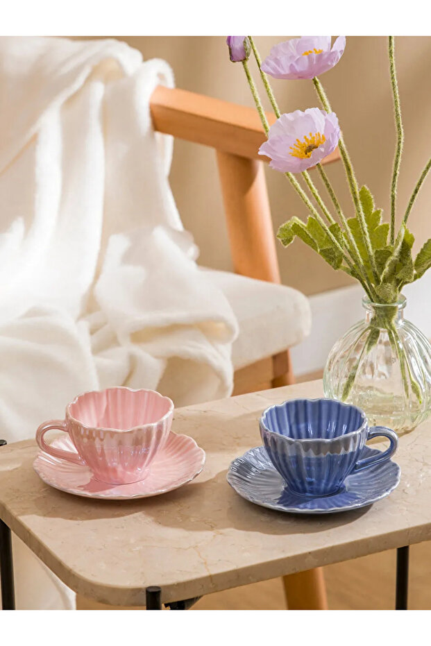 Lcw Home Mixed Porcelain Coffee Cup Set for 2 People