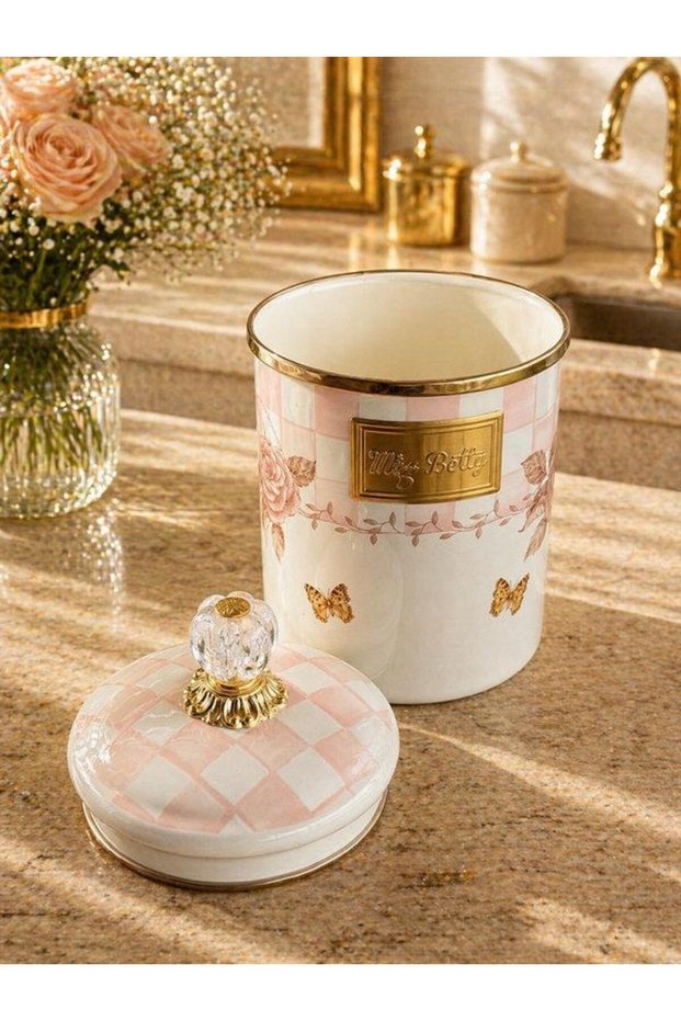 Enamel Jar 15 cm Rosadora
