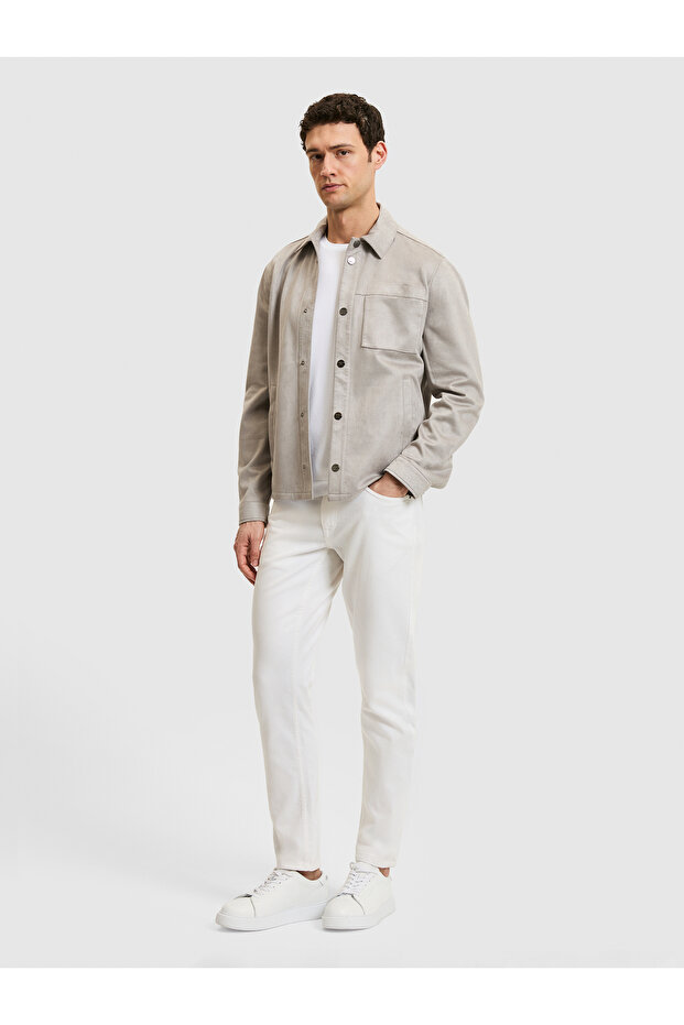 Gray Leather Jacket 50321069-Vr024 - 5