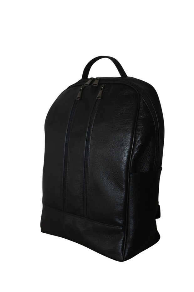 Genuine Leather Notebook Backpack Black Color Krispy Nbçspf2Fm44