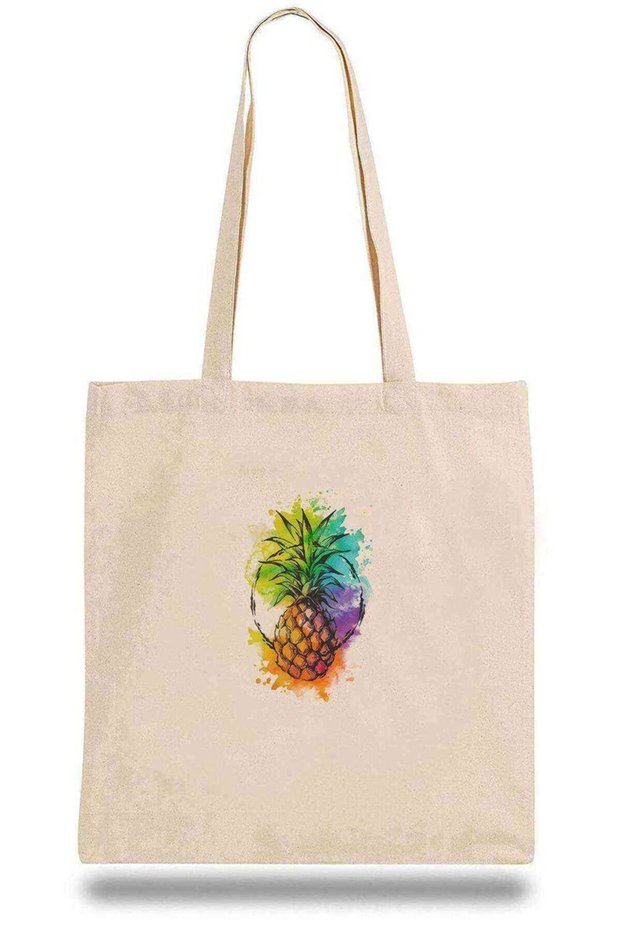 Cloth bag pineapple cocktail watercolor painting punch tattoo watercolor