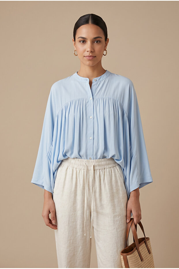 Butterfly button down shirt , skip the boring shirts for this 100% viscose/rayon shirt