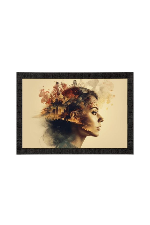 Young Woman Abstract Portrait Autumn Beauty Artwork 40x60 cm
