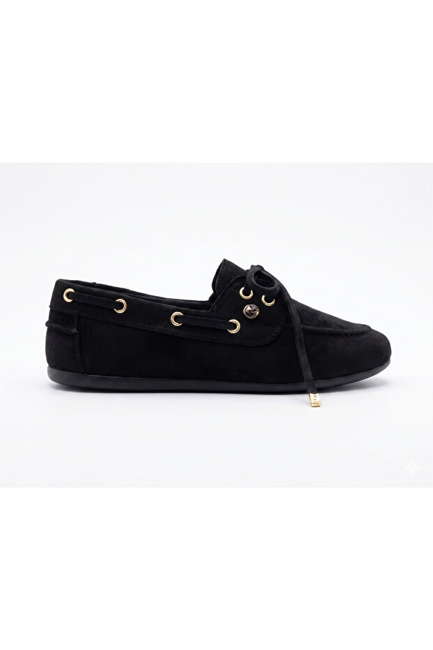 Women's Suede Lace-Up Ballet Flats