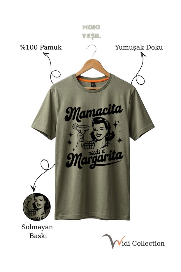Mamacita Margarita Cocktail Design Unisex 100% Cotton Regular Fit T-Shirt