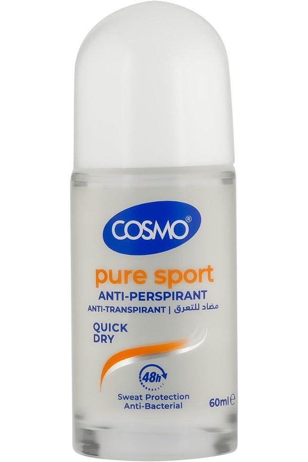 COSMO Anti-Perspirant Roll-On – Pure Sport Scent, Quick Dry Formula, 60ml Glass Bottle | Long-Lasting Odor & Sweat Protection, Alcohol-Free, For Women, Daily Freshness