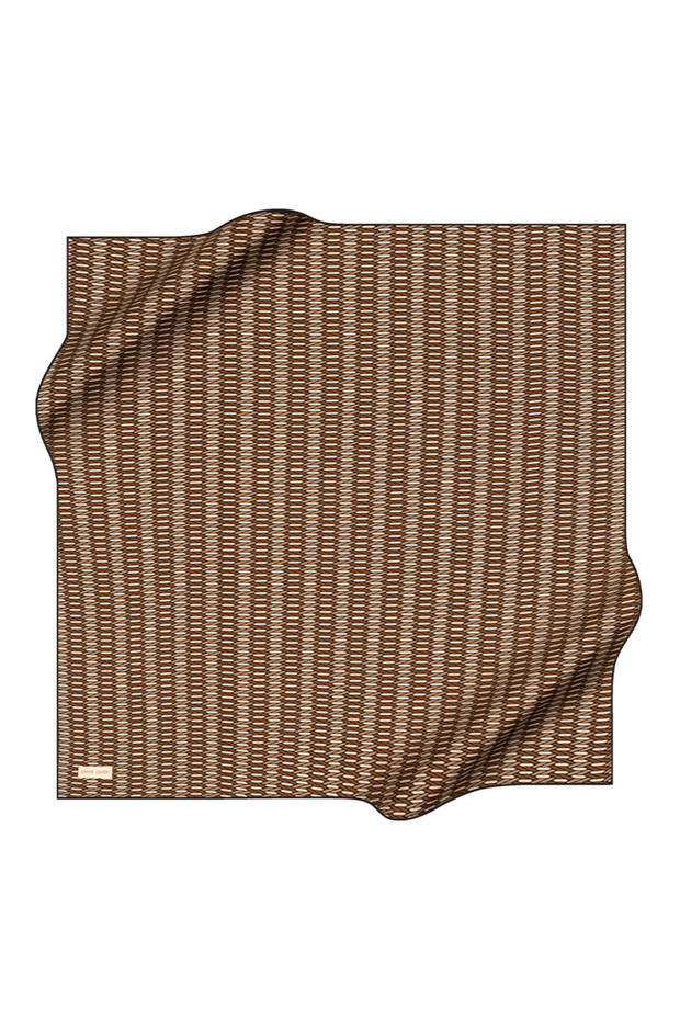 Brown 90X90 Silk Crepe Satin Scarf