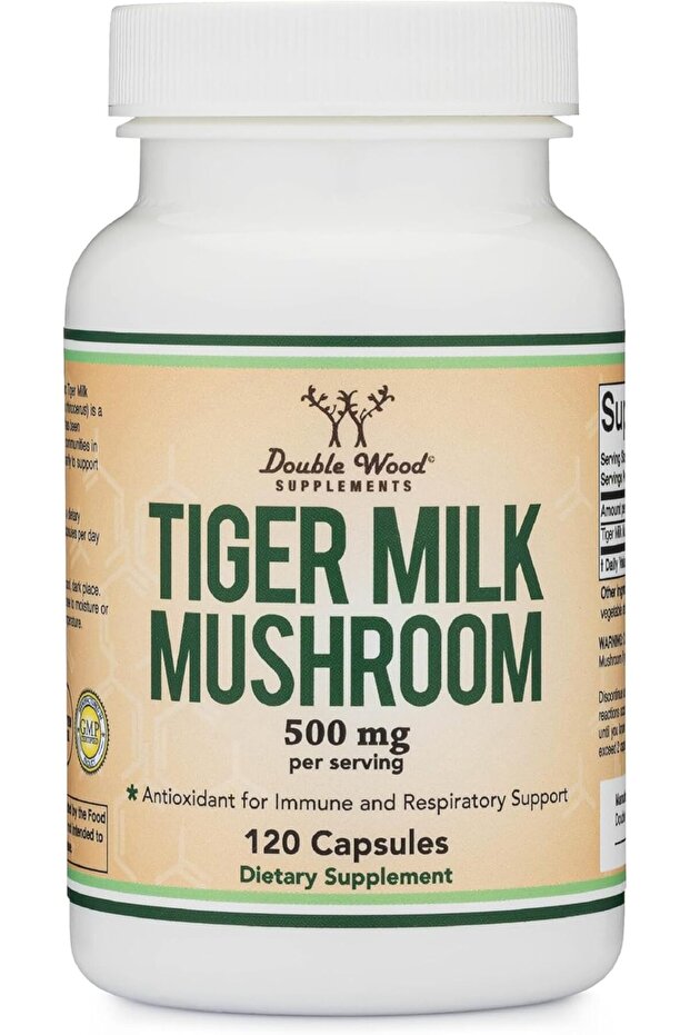 Tigers Milk Mushroom Supplement (Lignosus Fungi) 500mg per Serving, 120 Capsules