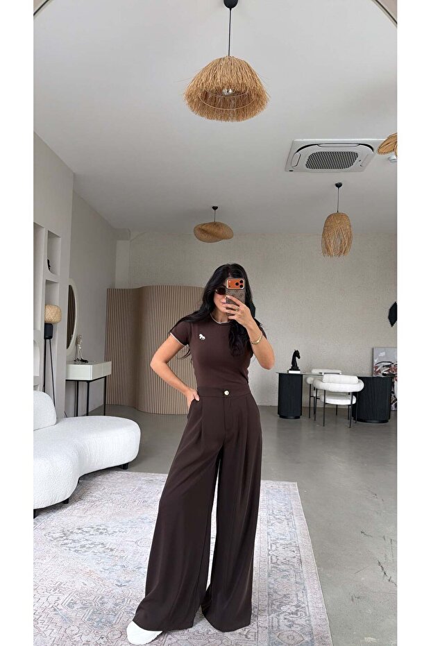 Brown Zr Model Pyr Fabric Trousers
