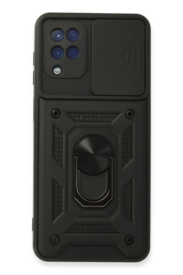 Ilkeshop New Galaxy A22 Case Pars Silicone with Lens Ring (114921) - Black