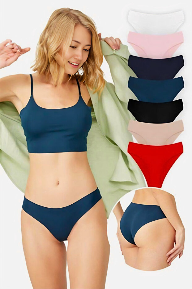 7-Piece Laser Cut Basic Bikini Panties Set