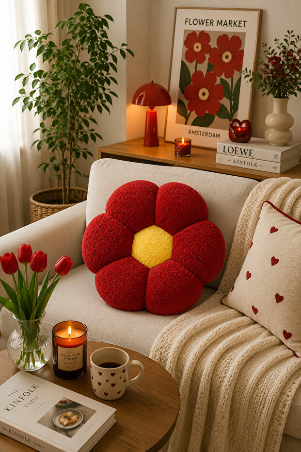 Decorative Flower Shaped Plush Pillow 40 cm