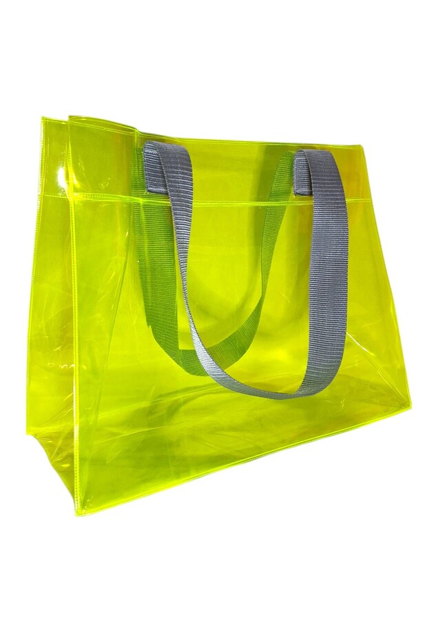R&M Promotional Waterproof Transparent Pvc Women's Beach and Shoulder Bag - Yellow Color Optional Handle