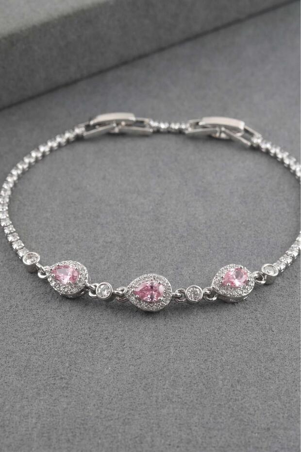 Pink Drop Stone Waterway Bracelet