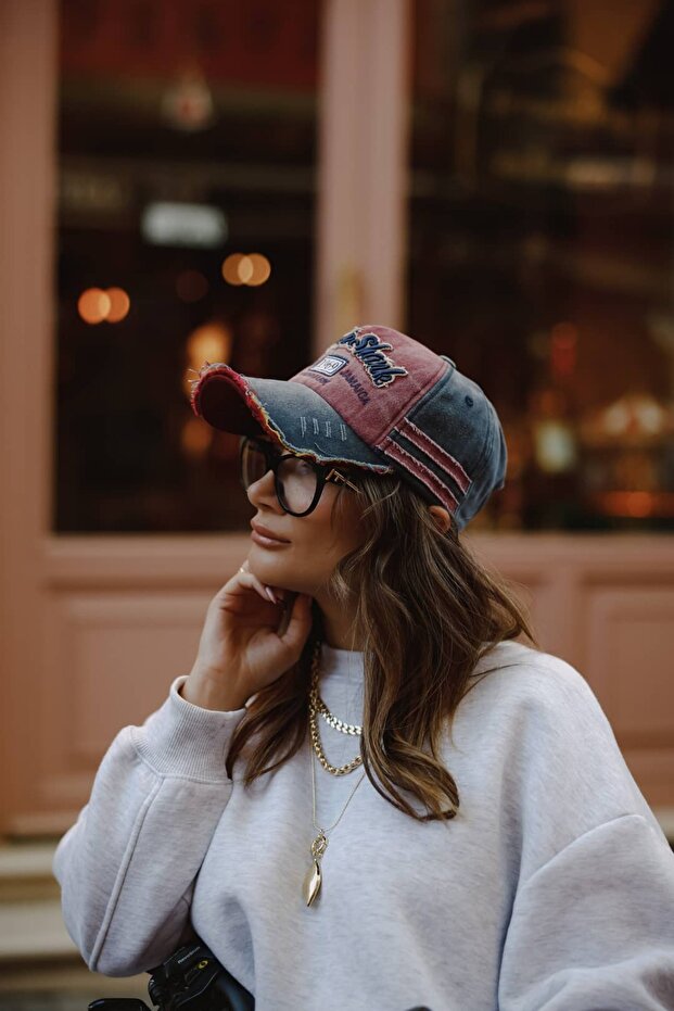 Şpk062 Vintage Detailed Text Embroidered Antique Hat