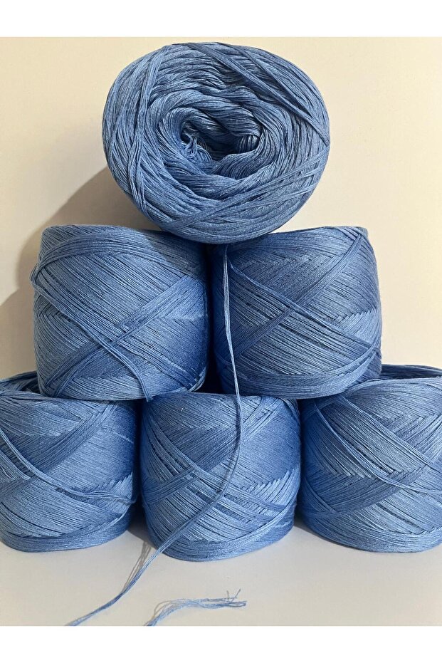 İPEK YÜN İPLİK DÜNYASI Viscon Merserize Koton Örgü İpi (Denim Blue) 100gr
