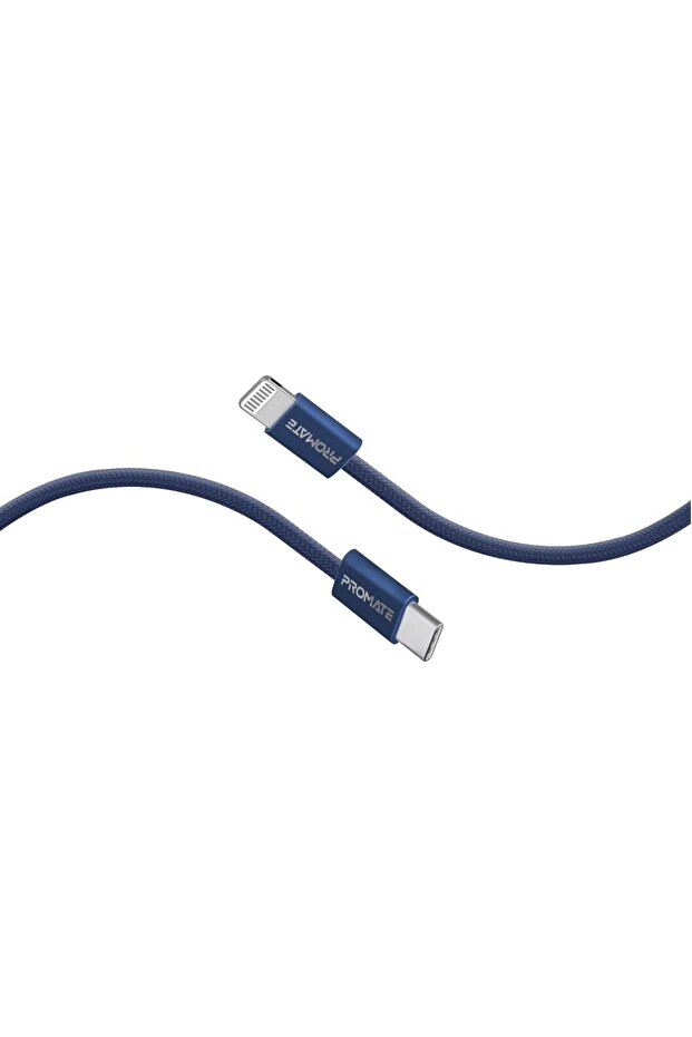 USB-C to Lightning Cable, 27W Fast Charging, 480Mbps Data Sync, 120cm Nylon Braided, EcoLine-Ci120 Navy