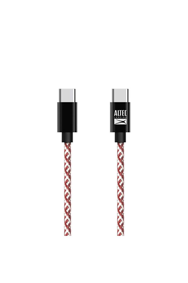كابل USB-C إلى USB-C مضفر بطول 1.2 متر، أحمر/أسود، AL-CC-6009