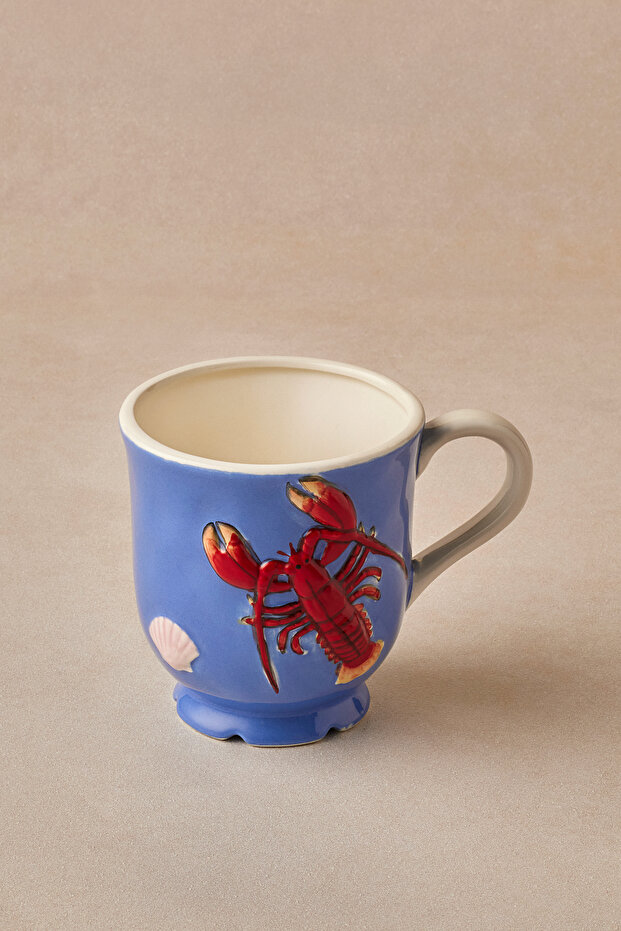 Atlantis Lobster Patterned Ceramic Mug 440 ml