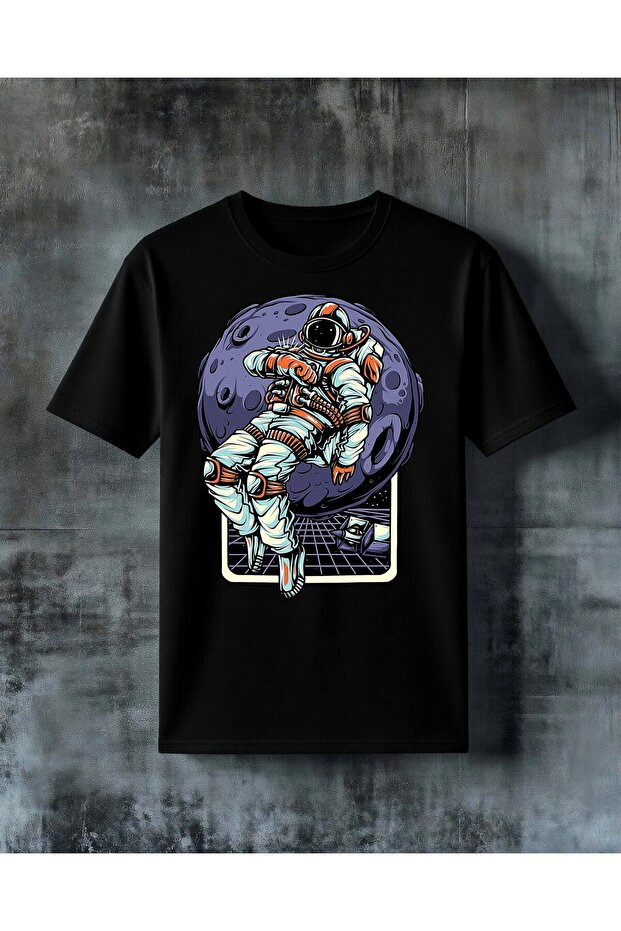 Astronaut Moon Printed Oversize T-Shirt