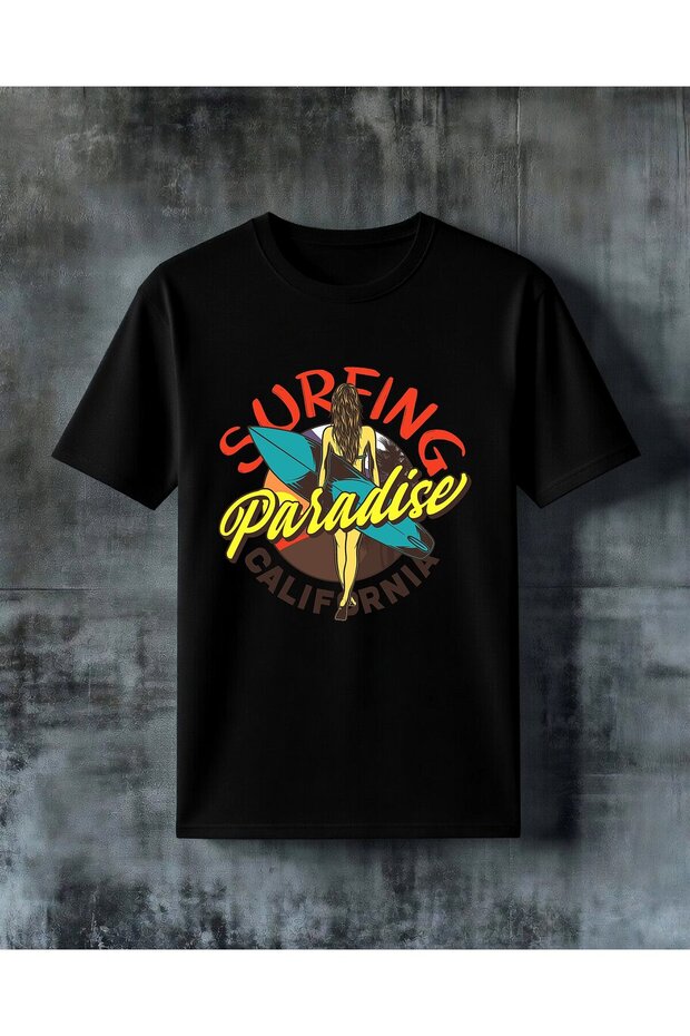 Surfing Paradise California Printed Oversize T-Shirt